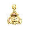 Brass Micro Pave Cubic Zirconia Charms ZIRC-F138-01G-2