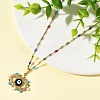 304 Stainless Steel Evil Eye Pendants 304 Stainless Steel Chains Necklaces for Women NJEW-JN06380-1