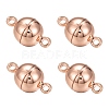Rack Plating Brass Magnetic Clasps with Loops LS-KK-F801-02B-RG-3