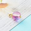 Frosted Spray Painted Foil Glass Beads PALLOY-JF00808-4