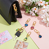 6Pcs 6 Styles Heart/Teardrop K9 Glass Imitation Tourmaline Pendants Decoration HJEW-NB00204-4