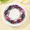 Natural Blue Lace Agate Bead Stretch Bracelets G-P570-01B-1