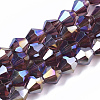 Electroplate Glass Beads Strands EGLA-Q118-8mm-B20-1
