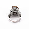 Adjustable Gemstone Round Finger Rings RJEW-T019-01A-P-2