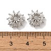 Brass Micro Pave Clear Cubic Zirconia Bead Caps KK-C072-01A-P-3