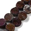 Electroplated Natural Druzy Agate Beads Strands G-M433-01E-1