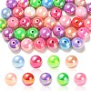 50Pcs UV Plating Rainbow Iridescent Acrylic Beads PACR-CJ0001-29-8