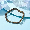 Natural Tiger Eye Chips Beaded Stretch Bracelets for Women BJEW-JB10046-05-1