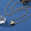304 Stainless Steel Crystal Rhinestone Pendant Cable Chain Necklaces for Women NJEW-C062-01A-G-1