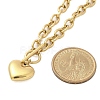 304 Stainless Steel Heart Pendant Cable Chain Necklaces for Women NJEW-C084-05G-6