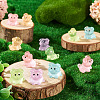 48Pcs 6 Colors Luminous Resin Dog Figurine DJEW-TA0001-44-7