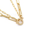 Brass Paperclip Chain Double Layer Necklaces NJEW-JN03054-3