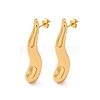 Teardrop 304 Stainless Steel Stud Earrings EJEW-A125-28B-G-4