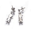 (Jewelry Parties Factory Sale)304 Stainless Steel Dangle Stud Earrings EJEW-O089-23P-2