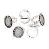 Vintage Adjustable Iron Finger Ring Components Alloy Cabochon Bezel Settings PALLOY-Q300-25AS-NR-5