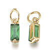 Brass Micro Pave Cubic Zirconia Charms ZIRC-F111-03G-07-2