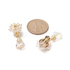 Glass Beaded Flower with Teardrop Dangle Clip-on Earrings EJEW-JE05206-2