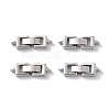 Rack Plating Brass Fold Over Clasps with Loops KK-L184-89P-1