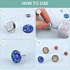 100Pcs Flat Round Stainless Steel Stud Earring Settings STAS-SP0001-61D-P-6