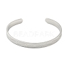 Titanium Steel Open Cuff Bangles for Women BJEW-G708-01A-P-2