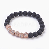 Natural Lava Rock Beads Stretch Bracelets BJEW-JB03900-2