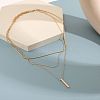 Alloy 3 Layer Necklaces for Women WG9523E-01-3