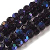 Electroplate Transparent Glass Beads Strands EGLA-A035-T6mm-L15-1