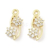 Brass Micro Pave Clear Cubic Zirconia Pendants ZIRC-P120-14G-1