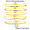 5Pcs 5 Styles Bohemian Glass Seed Bead Braided Beads Bracelets & 304 Stainless Steel Charm Double Layers Bracelets for Women WO6368-1-2