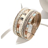 Braided Imitation Leather Crod Multi-strand Bracelets for Women PW-WGA1EC1-04-1