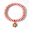 Christmas 304 Stainless Steel Rhinestone Charm Bracelets ZQ4442-5-1