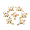 Brass Pave Clear Cubic Zirconia Connector Charms X-KK-G462-04KCG-3