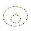 Brass Link Chain Bracelet & Necklace Jewelry Sets SJEW-JS01190-1