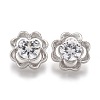 Brass Micro Pave Clear Cubic Zirconia Shank Buttons KK-H738-17P-1