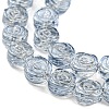 Pearl Luster Plated Electroplate Transparent Glass Beads Strands EGLA-G037-01A-PL01-3