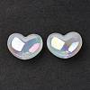 UV Plating Rainbow Iridescent Acrylic Beads OACR-H015-02-3