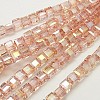 Electroplate Glass Beads Strands EGLA-D018-8x8mm-69-1