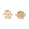 Snowflake Clear Cubic Zirconia  Stud Earrings EJEW-Z062-01G-2