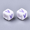 Opaque White Acrylic Beads SACR-R252-02V-2