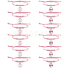  12Pcs 2 Style Breast Cancer Awareness Glass Charms Braided Bead Bracelet BJEW-NB0001-08-1