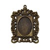 Rectangle Tibetan Style Alloy Big Pendant Cabochon Settings PALLOY-K109-77AB-NR-1