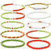 10Pcs Glass Seed Bead & Glass Stretch Bracelets ZB7764-5-2