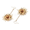 Natural Tourmaline & Tiger Eye Dangle Earrings EJEW-MZ00237-4