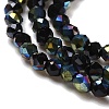 Electroplate Glass Beads Strands GLAA-H021-01A-HP09-4