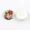 Half Round/Dome Floral Pattern Glass Flatback Cabochons for DIY Projects GGLA-Q037-18mm-M16-2