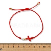 Rack Plating Brass & Natural Cultured Freshwater Pearl Beads Braided Bead Bracelets BJEW-JB13768-3