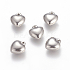 304 Stainless Steel Puffed Heart Charms X-STAS-K002-21A-2