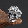 Alloy Rhinestone Adjustable Statement Cuff Open Rings for Men FS-WG8D7BC-01-4
