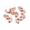 Rose Gold Plated Alloy Letter Pendants PALLOY-J718-01RG-S-2