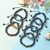 Natural Lava Rock and Non-Magnetic Synthetic Hematite Beads Braided Bead Bracelets BJEW-JB03975-8